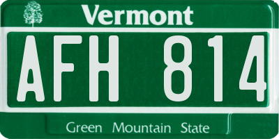 VT license plate AFH814