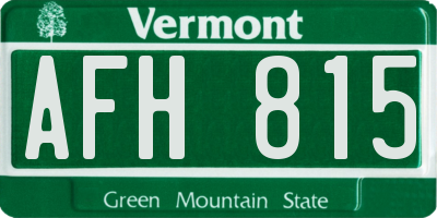 VT license plate AFH815