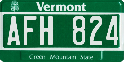 VT license plate AFH824