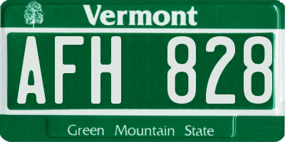 VT license plate AFH828