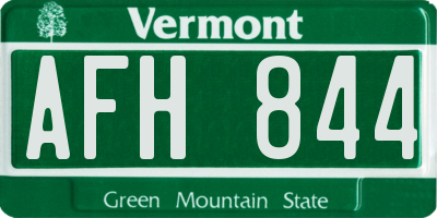VT license plate AFH844