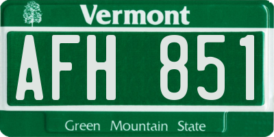 VT license plate AFH851