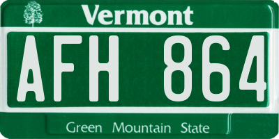 VT license plate AFH864