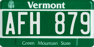 VT license plate AFH879