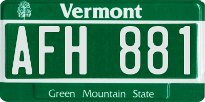 VT license plate AFH881