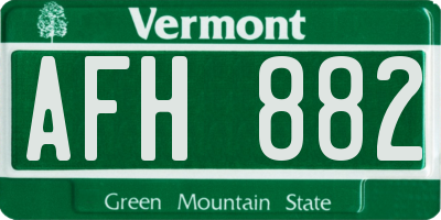 VT license plate AFH882