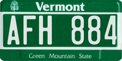 VT license plate AFH884