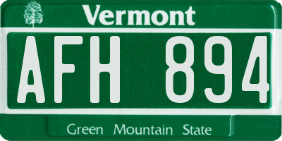 VT license plate AFH894