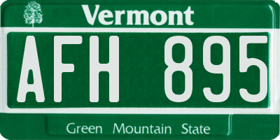 VT license plate AFH895