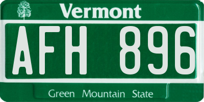 VT license plate AFH896