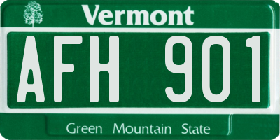VT license plate AFH901