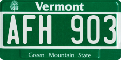 VT license plate AFH903