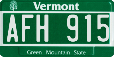 VT license plate AFH915