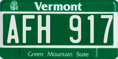 VT license plate AFH917