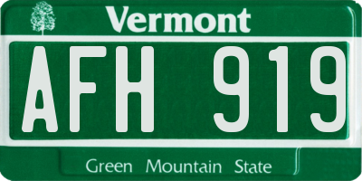 VT license plate AFH919