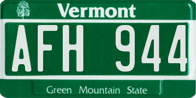 VT license plate AFH944