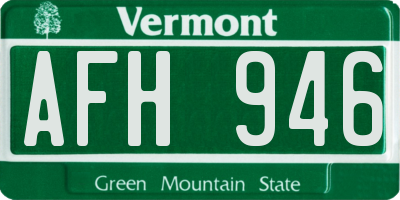 VT license plate AFH946