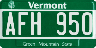VT license plate AFH950