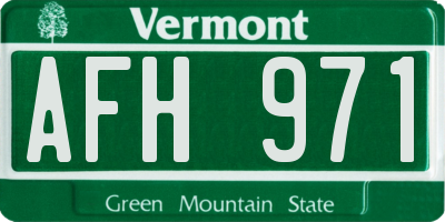 VT license plate AFH971