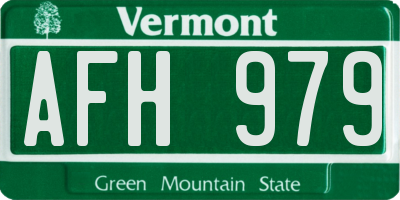 VT license plate AFH979