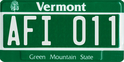 VT license plate AFI011