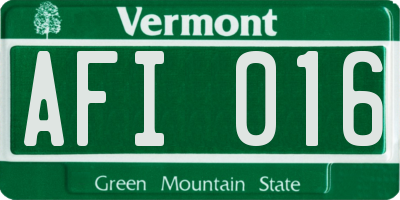 VT license plate AFI016