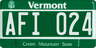 VT license plate AFI024