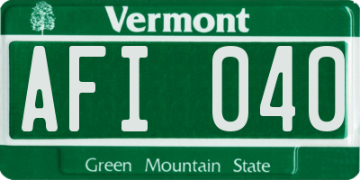 VT license plate AFI040