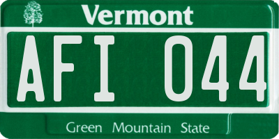 VT license plate AFI044