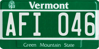 VT license plate AFI046