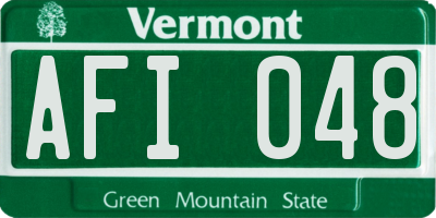 VT license plate AFI048