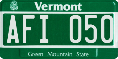 VT license plate AFI050