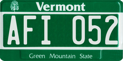 VT license plate AFI052
