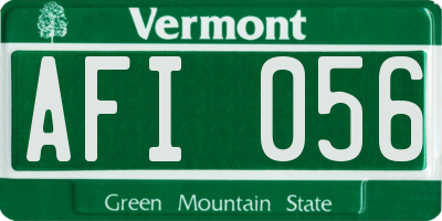 VT license plate AFI056