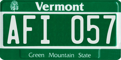 VT license plate AFI057