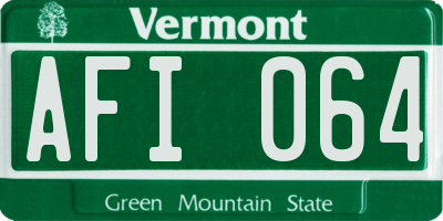 VT license plate AFI064