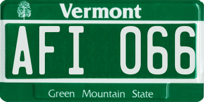 VT license plate AFI066