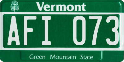VT license plate AFI073