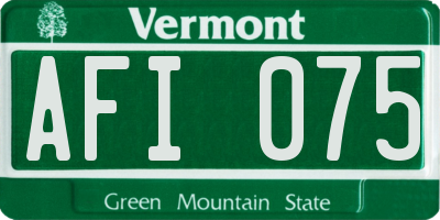 VT license plate AFI075