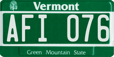 VT license plate AFI076