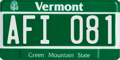 VT license plate AFI081