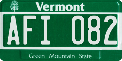 VT license plate AFI082