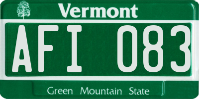 VT license plate AFI083