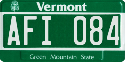 VT license plate AFI084