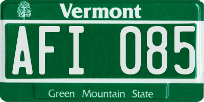 VT license plate AFI085