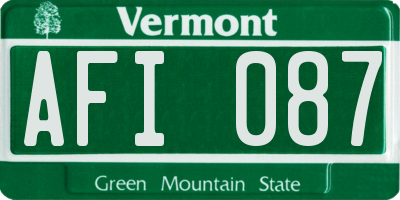 VT license plate AFI087