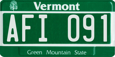 VT license plate AFI091