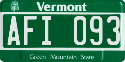 VT license plate AFI093