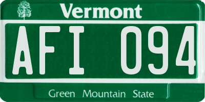 VT license plate AFI094