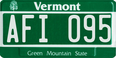 VT license plate AFI095